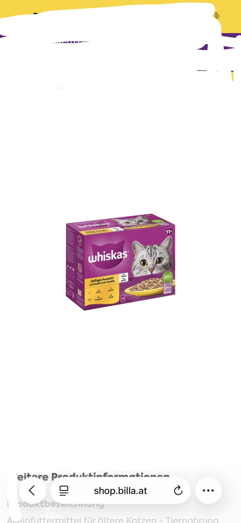 Whiskas Geflügel Auswahl in Gelee 11+ – 1020g