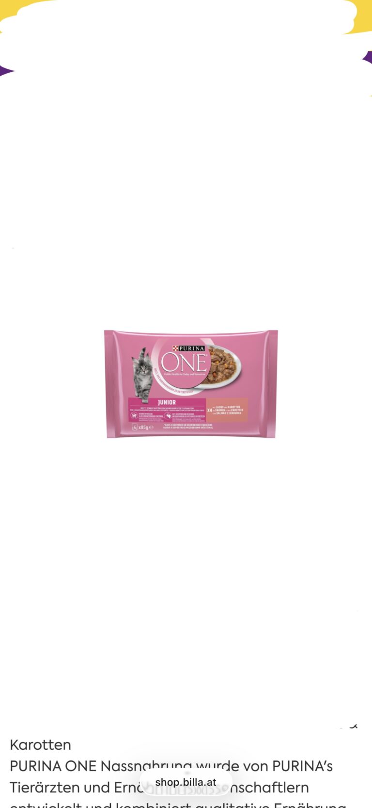 Purina One Junior Lachs & Karotten 4er