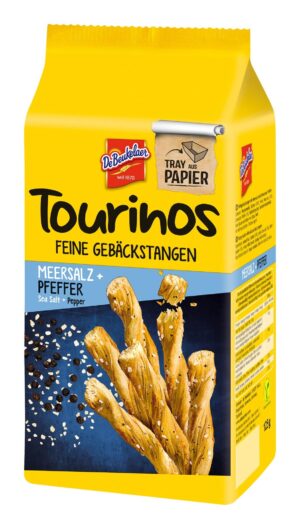 DeBeukelaer Tourinos Gebäckstangen Meersalz und schwarzer Pfeffer 125g