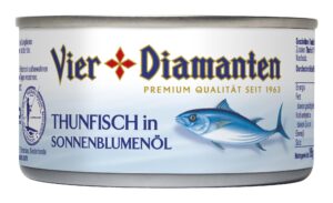 Vier Diamanten Thunfisch in Sonnenblumenöl 195g