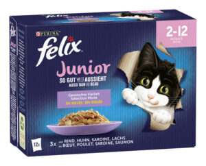 Felix Katzenfutter Junior gemischte Vielfalt in Gelee 12 x 85g