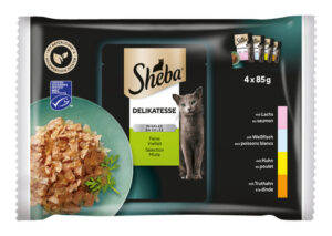 Sheba Katzenfutter Deliaktesse in Gelee 4 Sorten 4 x 85g