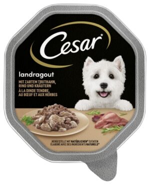 Cesar Hundefutter Landküche mit Pute & Rind Mini Filets 150g