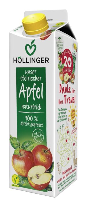 Höllinger Steirischer Apfelsaft Naturtrüb 1L