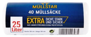 Müllstar Müllsäcke weiß 25L 40 Stück