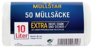 Müllstar Müllsäcke weiß 10L 50 Stück