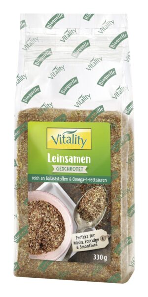 Vitality Leinsamen braun geschrotet 330g